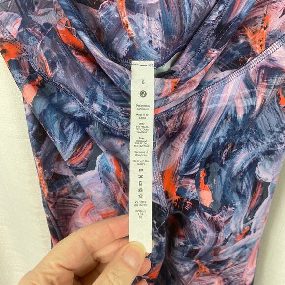Lululemon Atmospheric Purple Multi base Pace High Rise Running Tight 25” Sz.6 - Picture 7 of 16